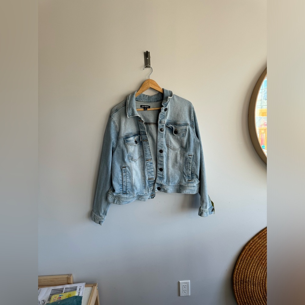 Joe fresh 1x fringe sleeves denim cotton jacket